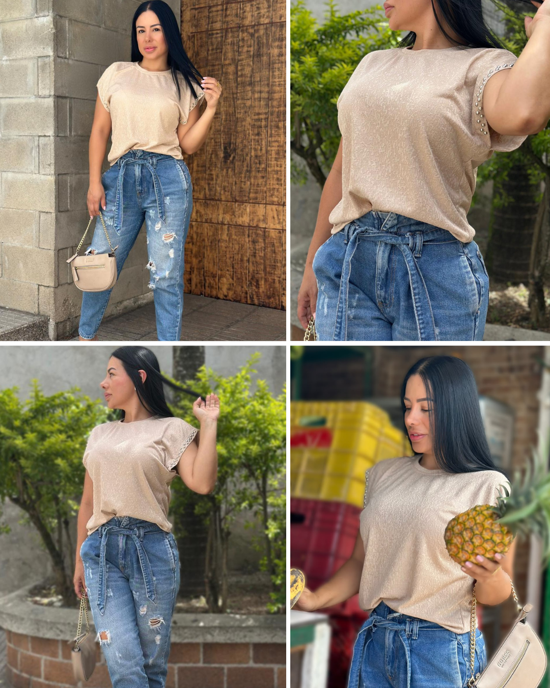 Blusa Perla Champagne