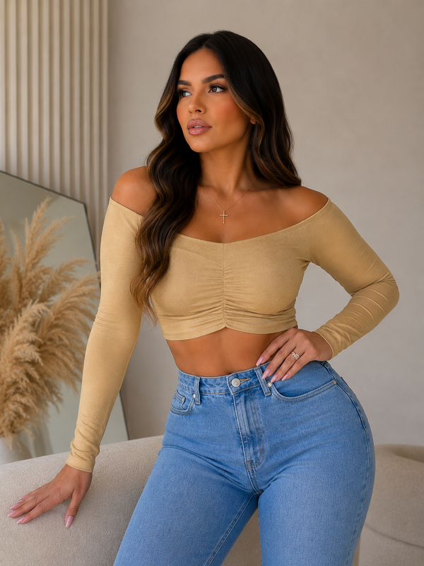 Crop Top Manga Larga Atemporal
