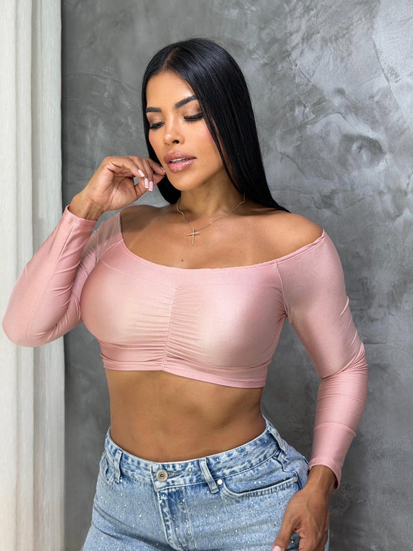 Crop Top Manga Larga Atemporal