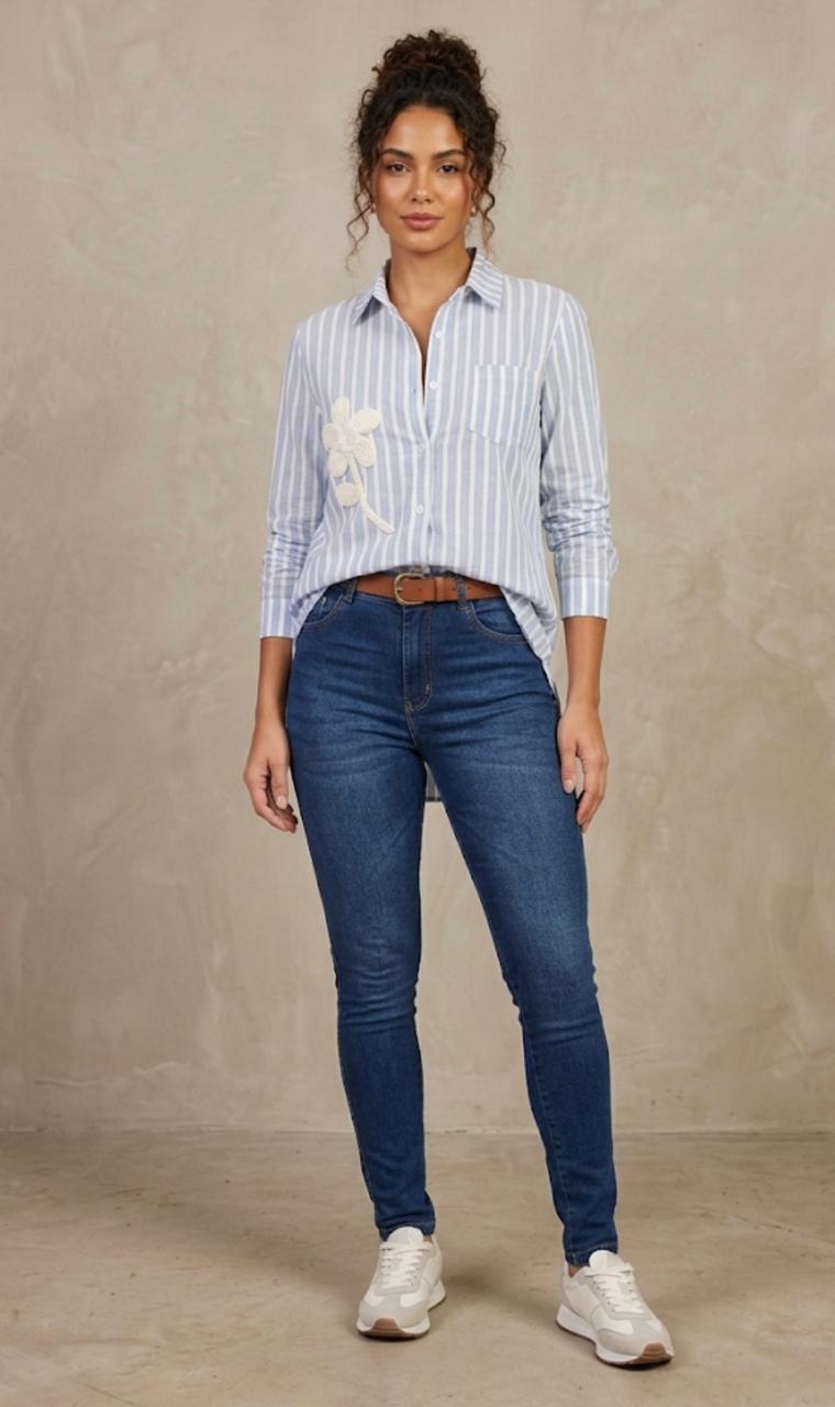 Camisera Lino Bloom Elegance