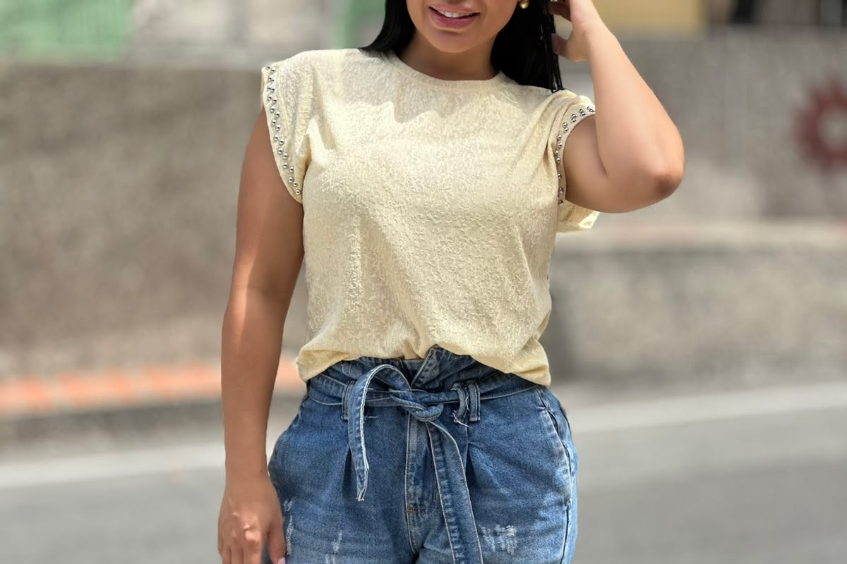 Blusa Perla Champagne