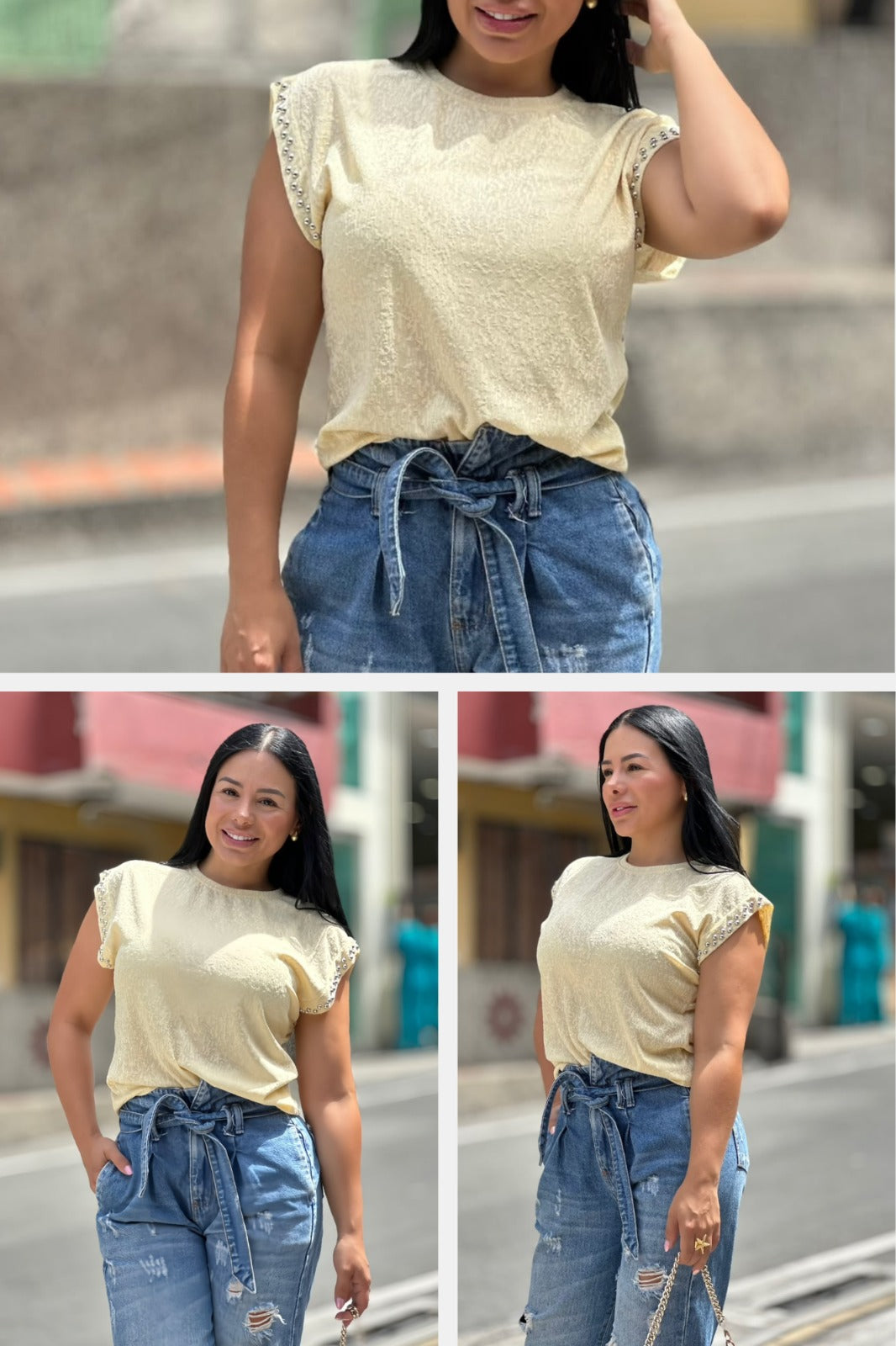 Blusa Perla Champagne