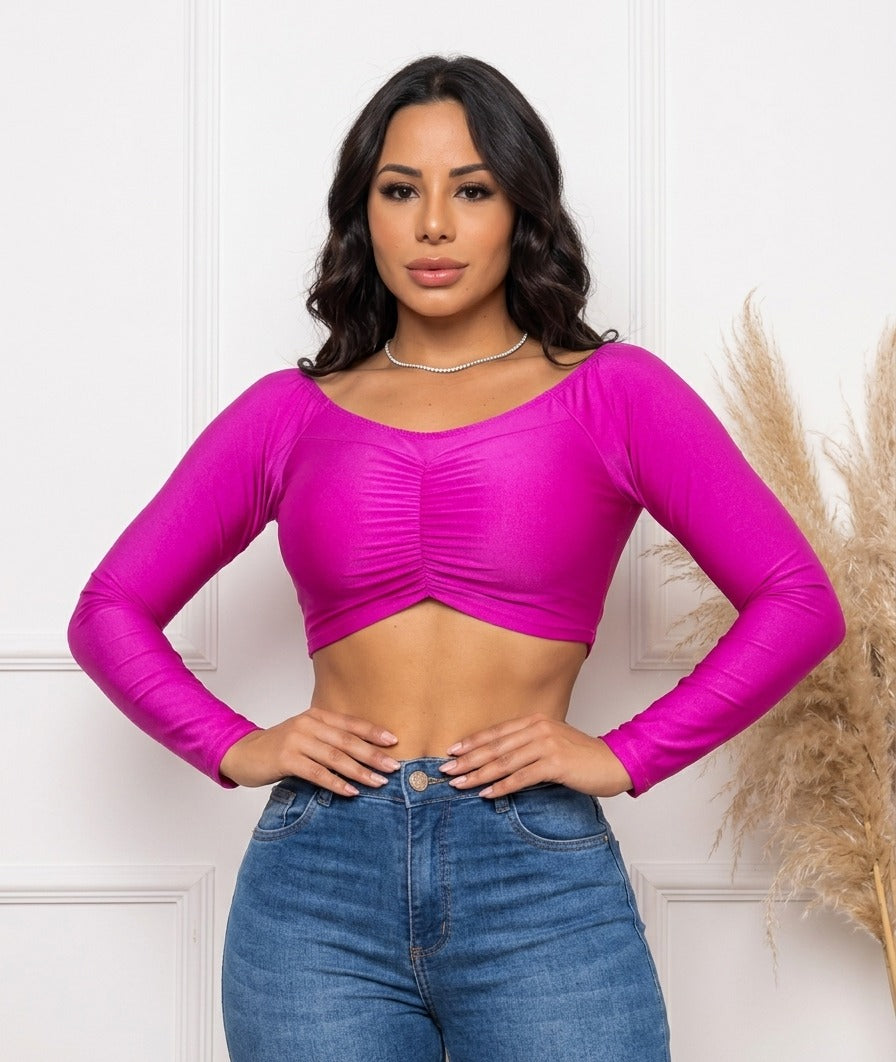 Crop Top Manga Larga Atemporal