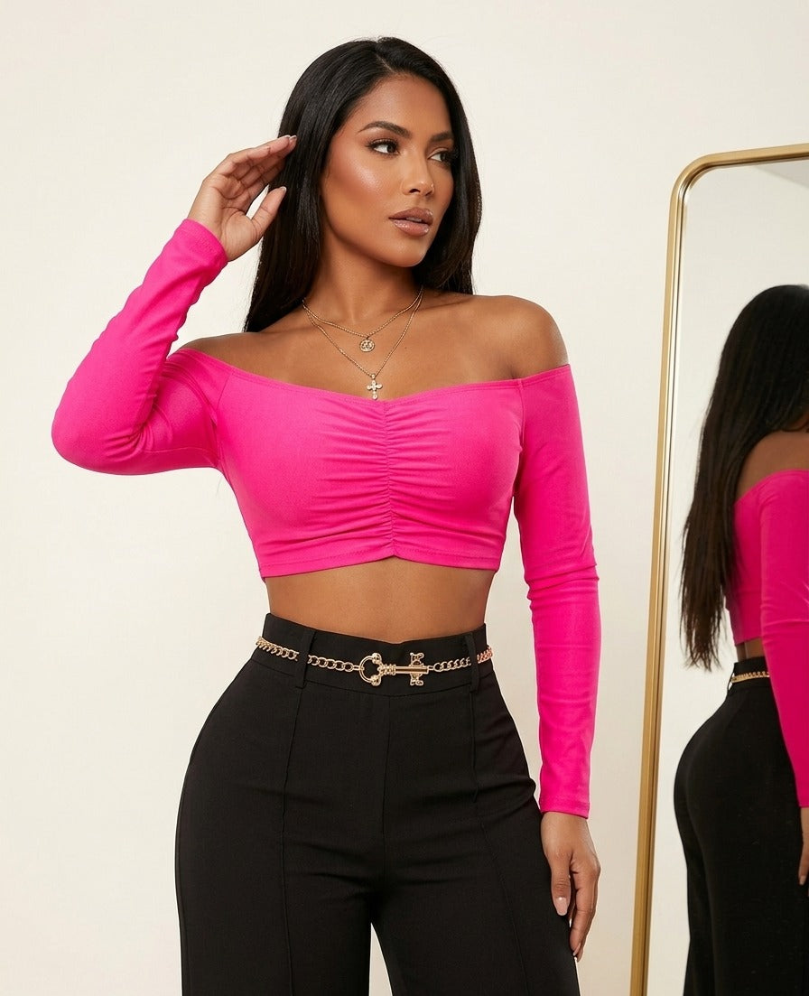 Crop Top Manga Larga Atemporal