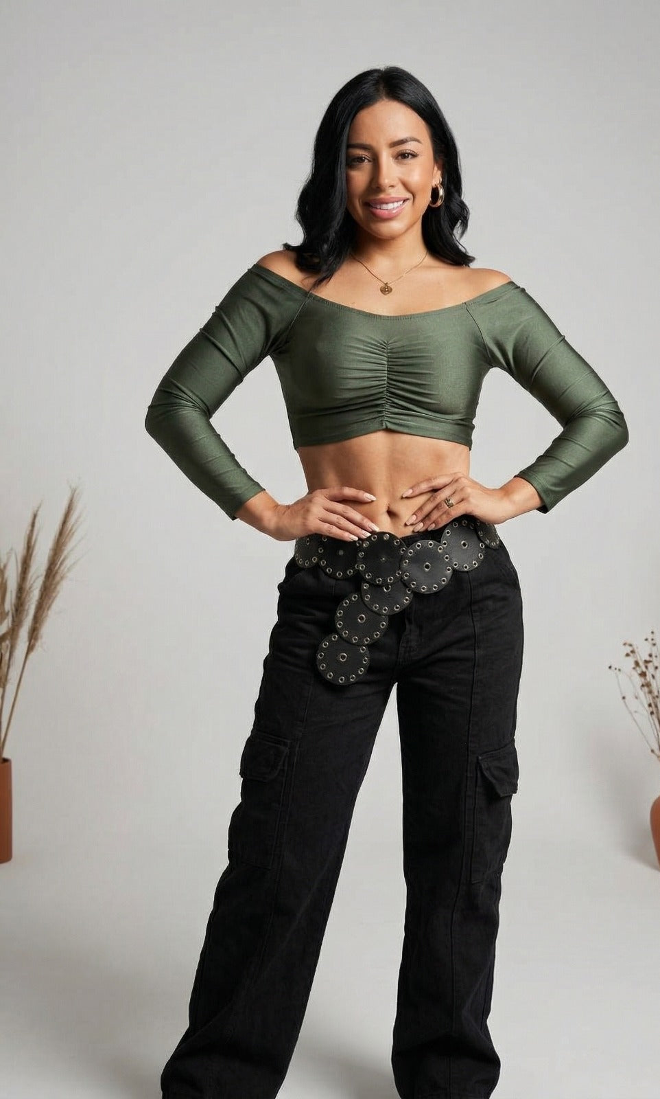 Crop Top Manga Larga Atemporal