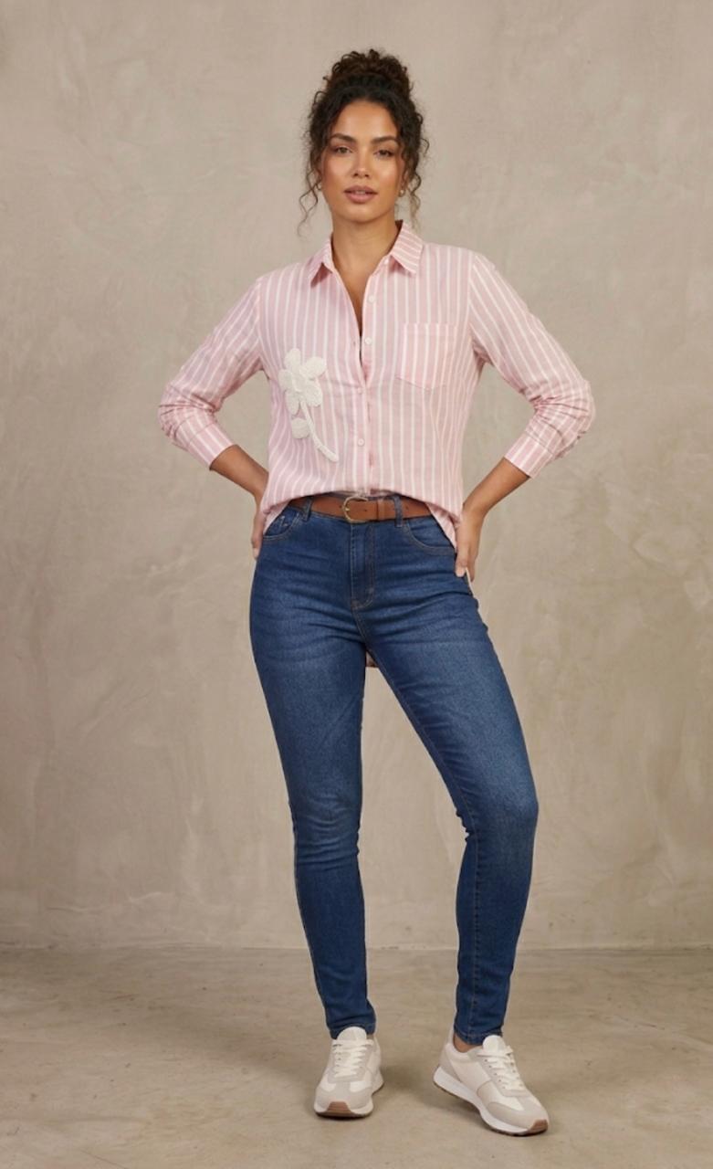 Camisera Lino Bloom Elegance